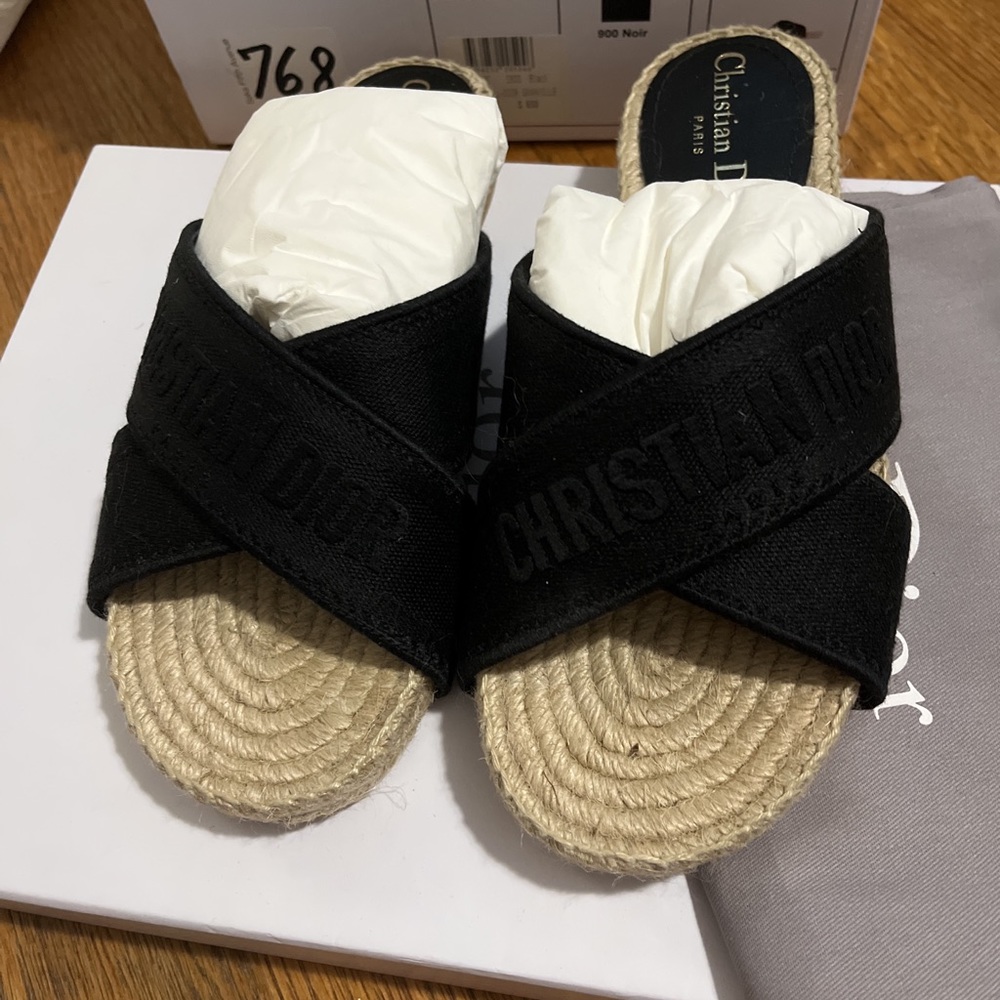 Dior Espadrille Slides View 6